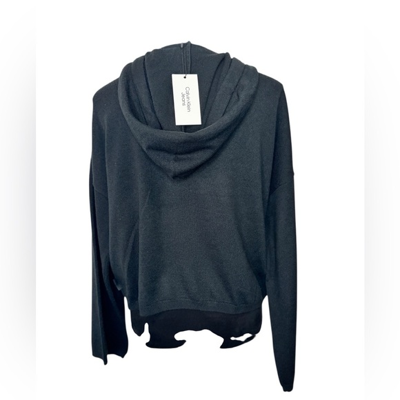 Calvin Klein Pullover Cropped Hoodie Black - Picture 3 of 10